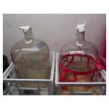 2 6 Gallon Glass Jugs