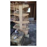 Wood Shelving Stand,Lumber,3 Wire Square