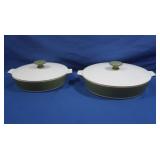 2 Vintage Corning Ware Lidded Casserole Dishes