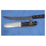 Vintage Carbon Steel Butcher Knife&Vintage WWII