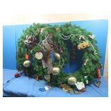 2 Lg 32" Decorated Christmas Wreaths,