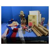 4th of July Decor incl. 10" Flags,Uncle Sam
