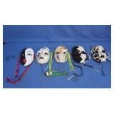 Vintage Hand Painted Ceramic Masquerade Masks