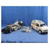 3 Plastic Toy Emergency Vehicles&more