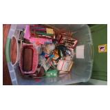 Wooden Book Rack&Lg Lot of Office Supplies