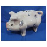 Vintage Ceramic Pig Piggy Bank approx 19"L&12"H