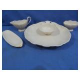 Lenox Chip-n-Dip Dish,Sugar&Creamer Set&Tray
