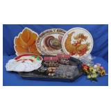 Handpainted Metal Tray 24.5x17.75",Ceramic Tray