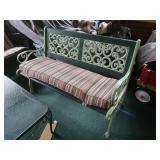 Wood&Cast Metal Bench w/Cushion-50x28x32"H