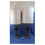 2 Table Lamps w/Ceramic&Metal Bases,39"&40",1