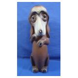 Vintage Chalkware Bassett Hound Coin Bank-chipped