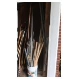 Assortment of Yard Sticks,Axe Handles,Pipe