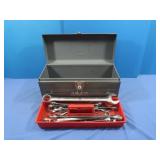 Metal Tool Box w/Lg. Variety of Wrenches(16x7x7")