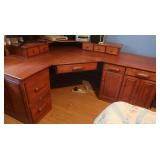 Lg. Wooden Corner Media Desk 30"H,Left Side