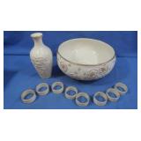 Lenox Golden Roses Bowl,Lenox Bud Vase&Lenox