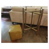 Brass Stand 22.25x15.25x36"&Ottoman 14x14x13"H