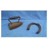 Vintage Sad Iron&Horse Shoe