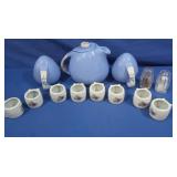 Vintage Blue Ceramic "Rose Parade"