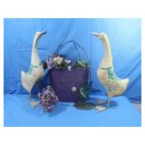 Outside Decor,Geese,Hanging Flower Basket