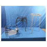 2 Plant Stands 16"&21.5",Folding Umbrella,Dish