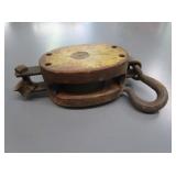 Antique Wooden Pulley