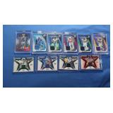 9 NFL Patch Cards & Stafford Red,White,& Blue inc