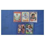 Five High Profile Vintage Football Cards inc.