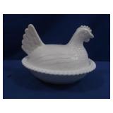 Indiana Milk Glass Hen on Nest