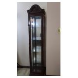 Mahogany Wood Curio Cabinet 15.5x13x76"-good
