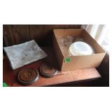 2 Clear Glass Candle Holders, 3 Glass Light Bulb