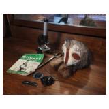 Vintage Gilbert microscope, stuffed animal &more