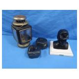 Vintage Black&Brass Carriage Oil Lamp,Coal Miner