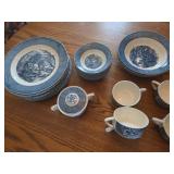 Royal China Courier & Ives Pattern Dishes, 25 pcs