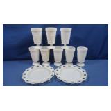 Vintage Anchor Hocking Milk Glass Footed Harvest