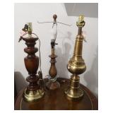3 Table Lamps, 22", 23", & 24"(no shades)