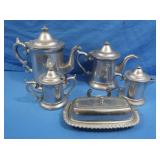 Pewter Coffee Pot,Teapot,Ceramer Set,Covered