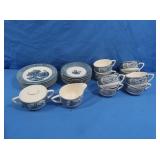Royal China Courier & Ives Pattern Dishes, 24 pcs