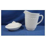 Vintage Fenton Hobnail Candy Dish,Anchor Hocking