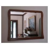 Wood Framed Beveled Edge Mirror 34x27"
