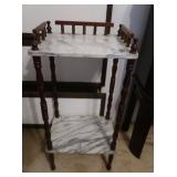 Marble Top 2-Tier Side Table, 28x15"
