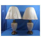 2 Ceramic Base Table Lamps 31"