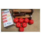 3 Vintage Wood Thread Spools//Cracker Container