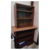 2 Wood Book Shelf Units-34.5x18x31"H,25x12x27.5"