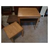 3 Wood Tables=24x12x12",21x17x21.5",12x13x14.5"H