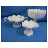 Vintage L.E. Smith Milk Glass Moon&Starts