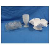 Vintage Fenton Milk Glass Compote,Vintage Anchor