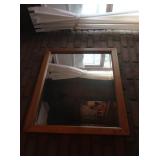 Antique Wood Framed beveled Wall Mirror,