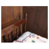 Wooden Bed Headboard 52.5x37.5"& Frame 63x54" w/