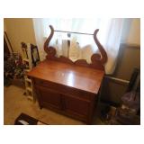Vintage Oak Dry Sink/Wash Stand w/Towel Bar
