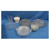 Vintage Lot-Wstmld Milk Glass Footed Bowl,Clear